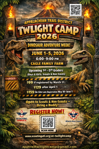 AT District Twilight Camp 2026 – RAWR Dinosaur Adventure Week @ Cagle’s Family Farm